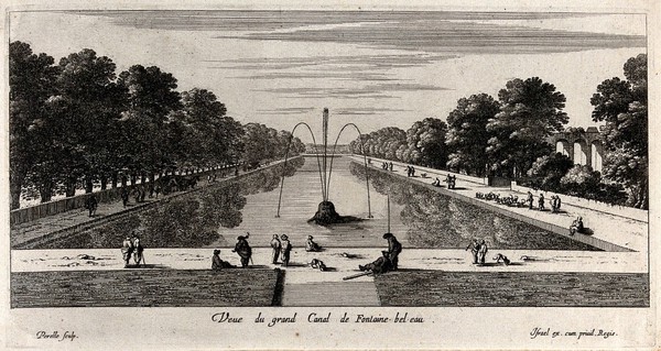 The Grand Canal at Fontainebleau. Etching by Perelle.