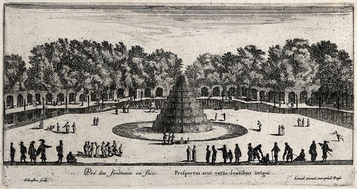The fountains at Liencourt. Etching by I. Silvestre.