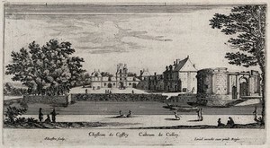 view The castle at Cauffry. Etching by I. Silvestre.