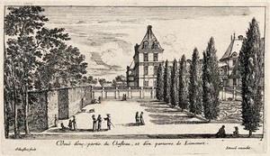 view The castle of Liancourt and part of its gardens. Etching by I. Silvestre.