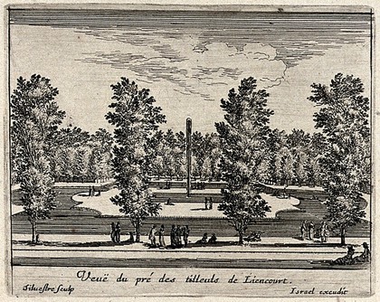 The lime tree park at Liancourt. Etching by I. Silvestre.