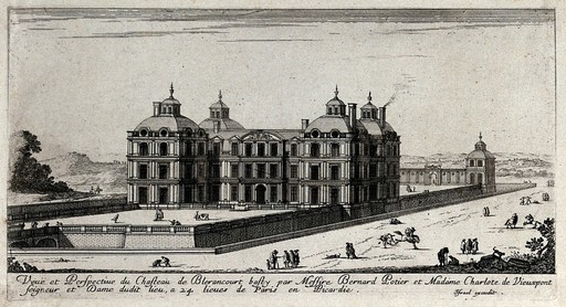 The castle of Blerancourt. Etching.