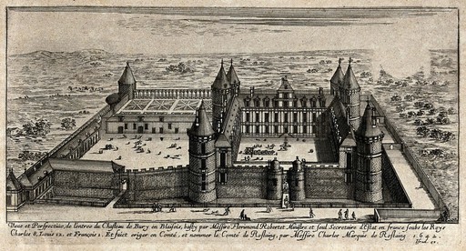 The Château de Bury en Blaisbois. Etching.