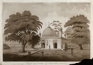 view Tomb at Gaur, West Bengal. Etching by James Moffat after Henry Creighton, ca. 1808.