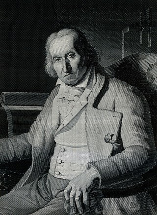 Joseph-Marie Jacquard, seated in an armchair. Weaving by Carquillat after Bruyas, ca. 1810.