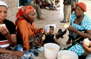 view Nutrition: group of women eating