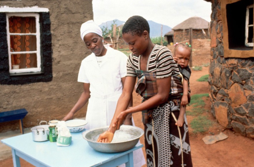 Oral rehydration solution demonstration, Lesotho