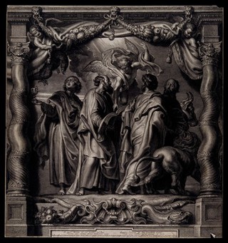 Saint Matthew, Saint Mark, Saint Luke and Saint John. Engraving by S.A. Bolswert after Sir P.P. Rubens.