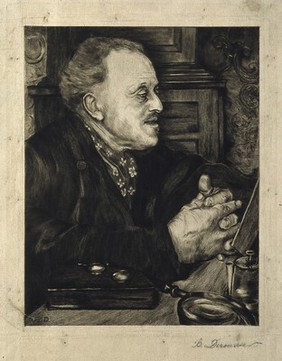 Paul Ferdinand Gachet. Drypoint by B. Derousse after N. Goeneutte, 1891.