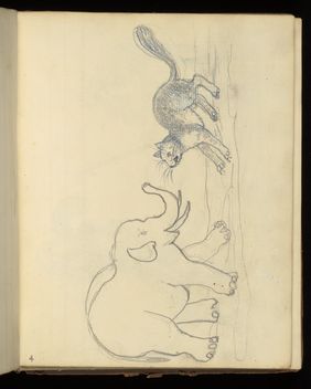 Emily M. Madden's cat Mouton. Drawings by Emily M. Madden, 1856-1859.