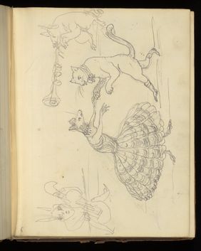 Emily M. Madden's cat Mouton. Drawings by Emily M. Madden, 1856-1859.