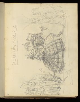 Emily M. Madden's cat Mouton. Drawings by Emily M. Madden, 1856-1859.