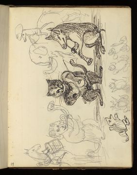 Emily M. Madden's cat Mouton. Drawings by Emily M. Madden, 1856-1859.