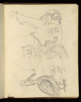 Emily M. Madden's cat Mouton. Drawings by Emily M. Madden, 1856-1859.