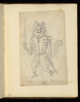 Emily M. Madden's cat Mouton. Drawings by Emily M. Madden, 1856-1859.