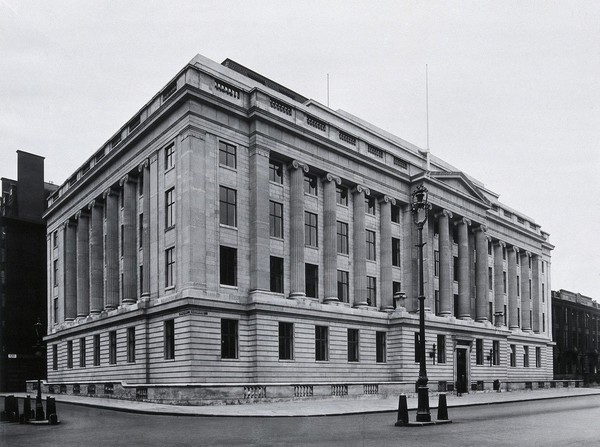 The Wellcome Research Institution building, Euston Road, London: exterior view. Photograph, c.1932.