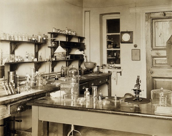Wellcome Tropical Research Laboratories, Khartoum: laboratory used by Captain Archibald. Photograph, c. 1920.