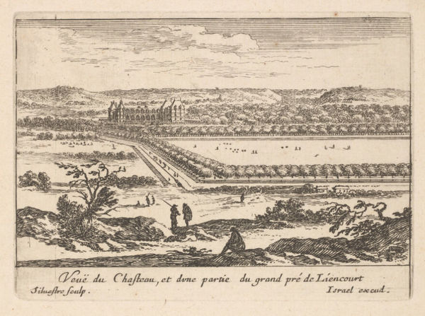 The castle of Liancourt and part of its ground. Etching by I. Silvestre.