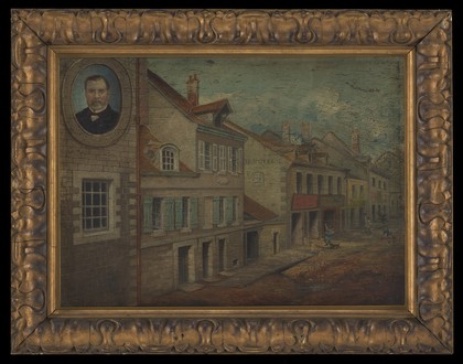 The birthplace of Louis Pasteur. Oil painting.