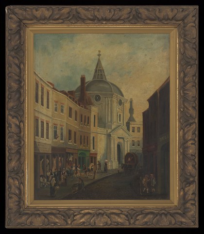 The Royal College of Physicians, Warwick Lane, London. Oil painting.