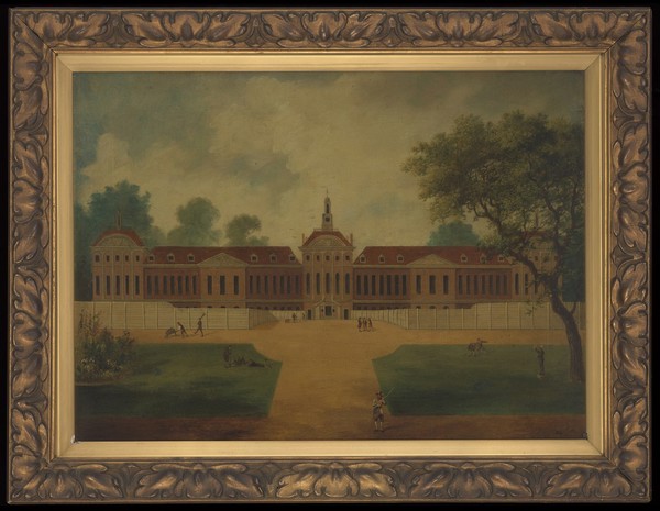 Bethlem Hospital, London. Oil painting.