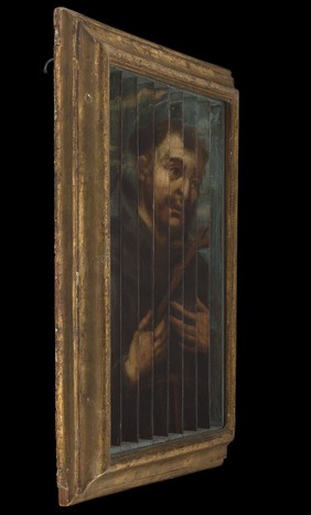 Saint Francis of Assisi, Saint Francis de Paul, and Saint Peter penitent. Oil painting by a Spanish painter, 17th (?) century.