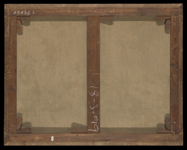 Edward Jenner vaccinating a boy. Oil painting by E.-E. Hillemacher, 1884.