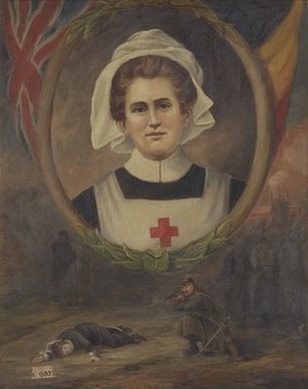 Edith Cavell. Oil painting.