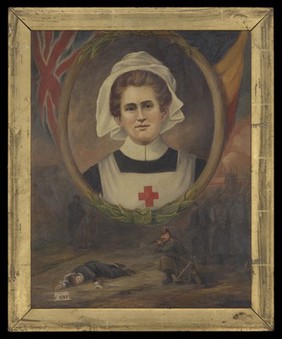 Edith Cavell. Oil painting.