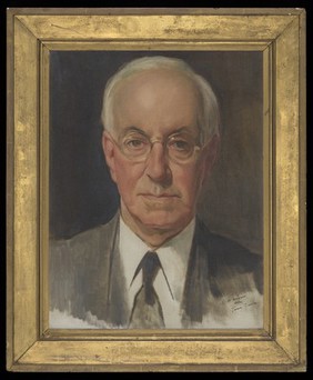 Sir Henry Hallett Dale (1878-1968), physiologist and chairman of the Wellcome Trust. Oil painting by "H. Wilson" (i.e. Helen Mary Graham Wilson, Mrs Rosenfield) after Sir James Gunn.