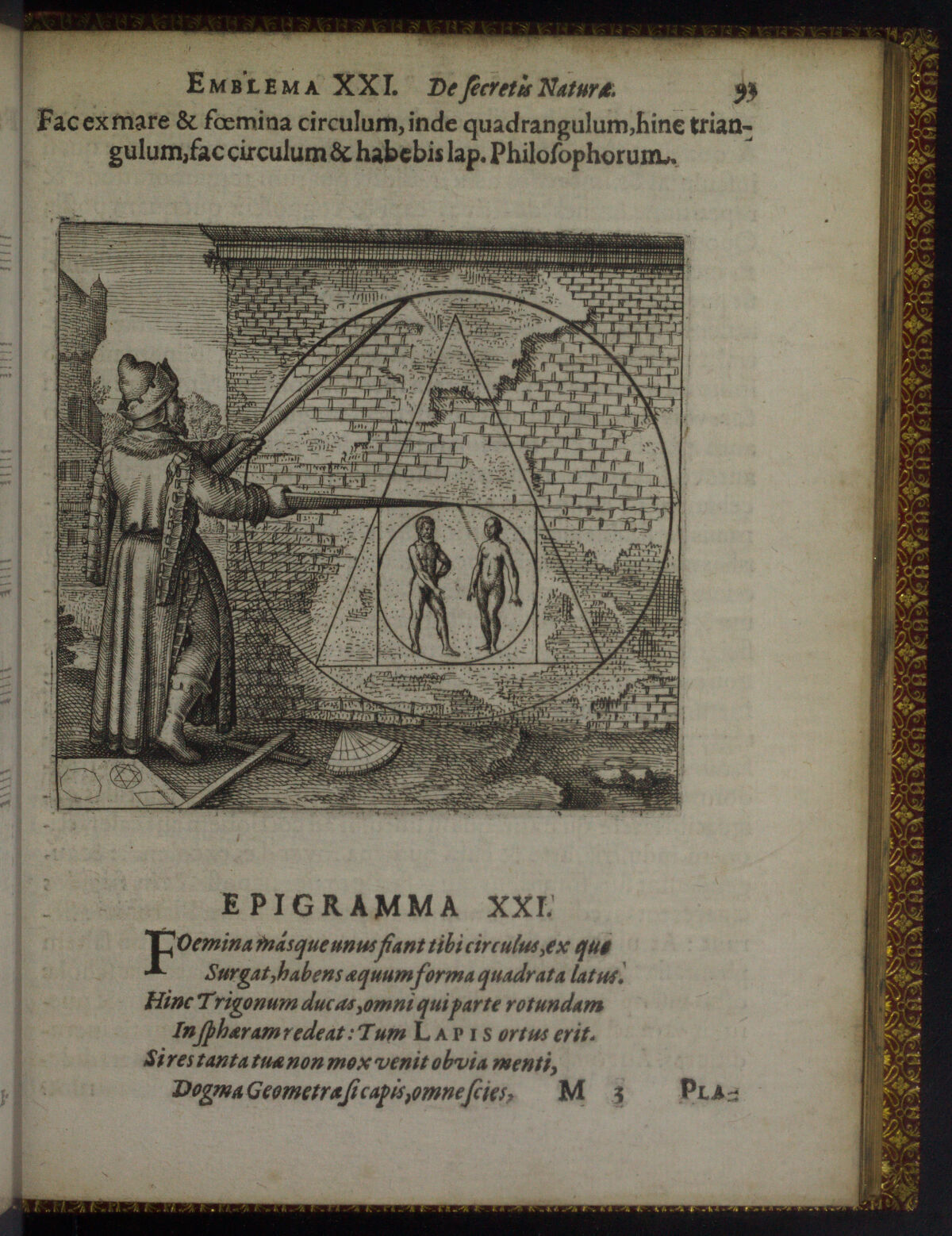 Emblema XXI · Fac ex mare et foemina circulum (p. 93)