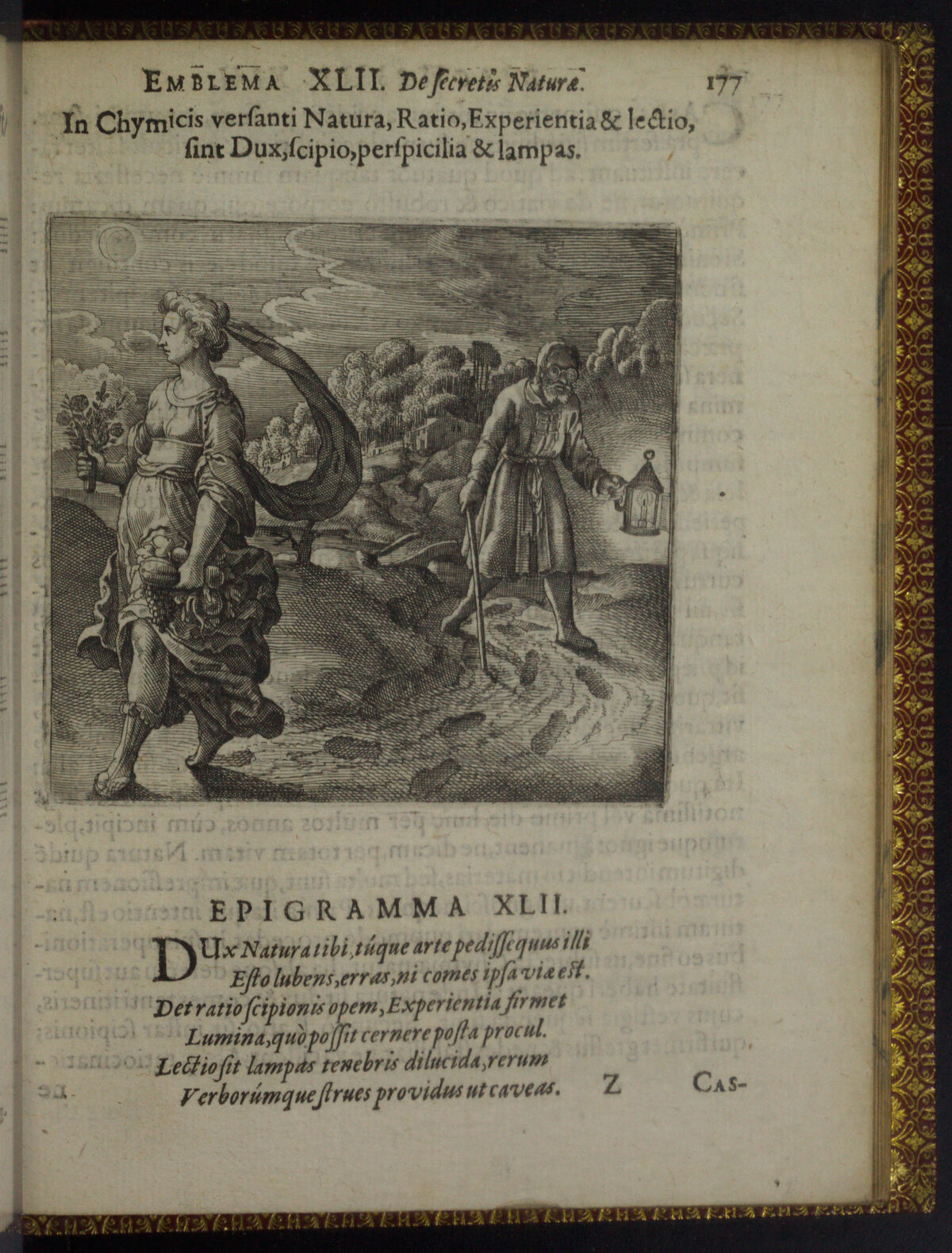 Emblema XLII · Natura, Ratio, Experientia et Lectio (p. 177)