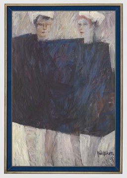 Two nurses. Oil painting by Harry Wohlfarth, 1965.