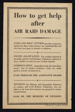 How to get help after air raid damage.