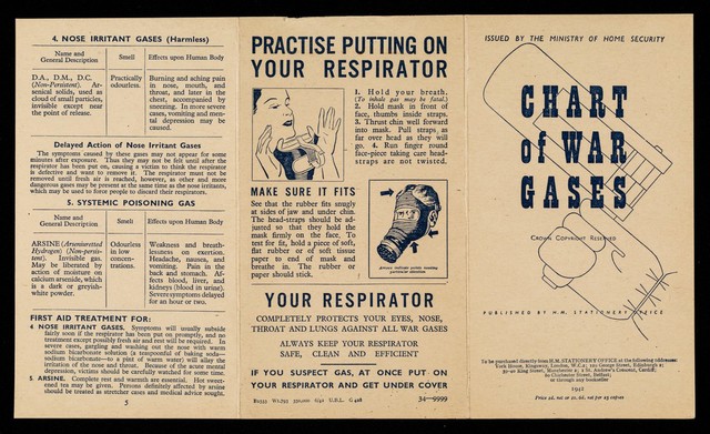 Chart of war gases / issued by the Ministry of Home Security.