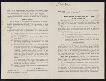 Defensive measures against gas attacks / C.F.N. MacReady.