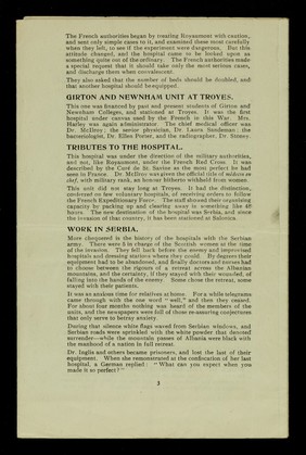 Appeal for funds : at the request of the Serbian government the London committees are providing two new field hospitals & a motor transport section to accompany the Serbian division in Russia / London Units of the Scottish Women's Hospitals for Foreign Service (National Union of Women's Suffrage Societies.)