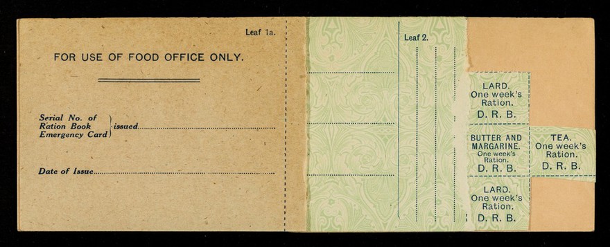 Demobilization ration book : soldier, sailor, or airman.