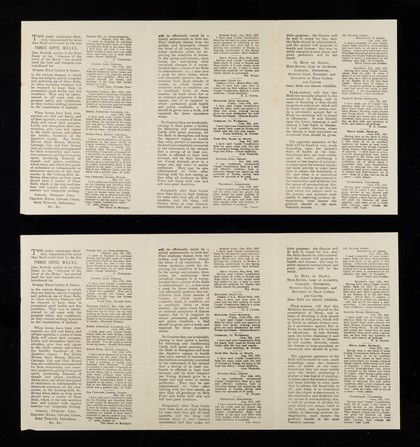 Cupiss' constitution balls for horses, cattle & sheep : are superior to all other medicine, and less expensive by reason of their lasting benefit, in cases of swelled legs, grease, cracked heels, surfeit, staring coat, colic, hide bound, loss of appetite, hove or blown, influenza, broken wind, strangles, sore throats, epidemic, coughs, colds, distemper, disordered liver, scouring, rot in sheep, gargate, conditioning, wasting, preserving health, &c. ... / Francis Cupiss.