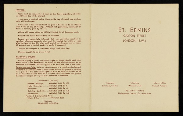 St. Ermin's, Caxton Street, London, S.W.1.