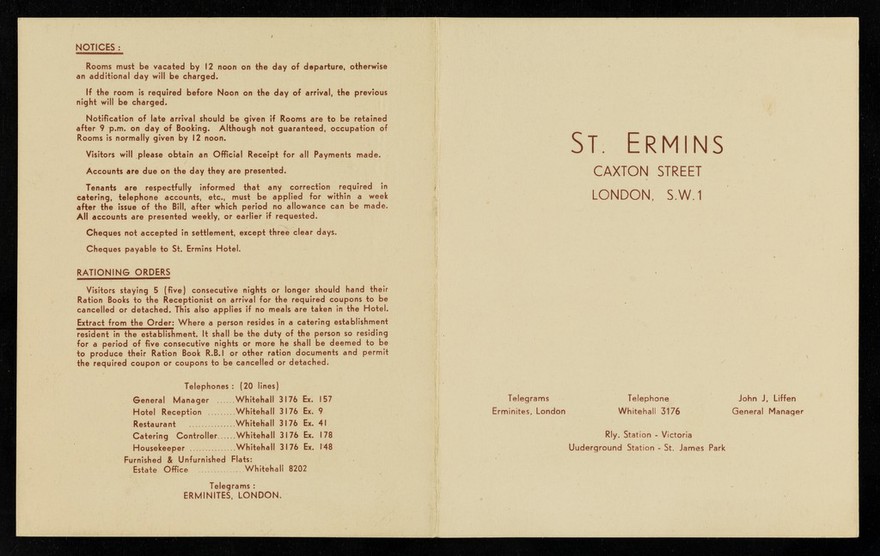 St. Ermin's, Caxton Street, London, S.W.1.