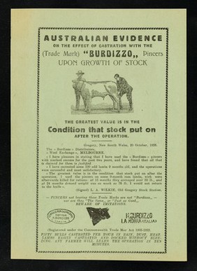 Australian evidence on the effect of castration with the (trade mark) "Burdizzo" pincers upon growth of stock : the greatest value is in the condition that stock put on after the operation.