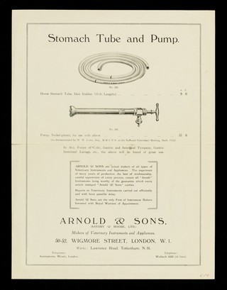 Arnold veterinary dental instruments / Arnold & Sons.