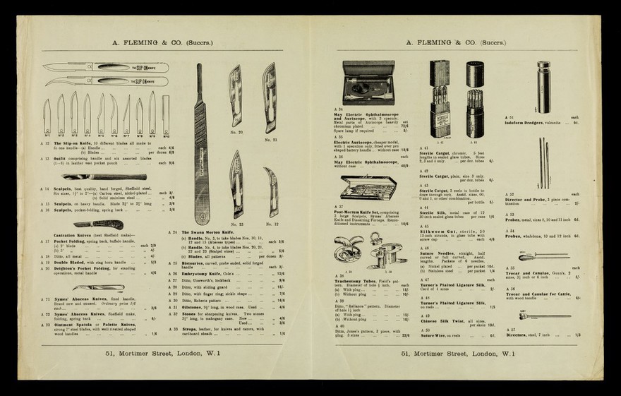 Veterinary and canine surgical instruments and equipment / A. Fleming & Co.