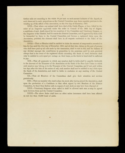 Rules of the County of Stafford Association for Protection Against Loss by the Cattle Plague : established September 1865.