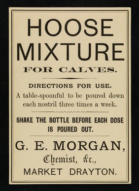 Hoose mixture for calves ... / G.E. Morgan.