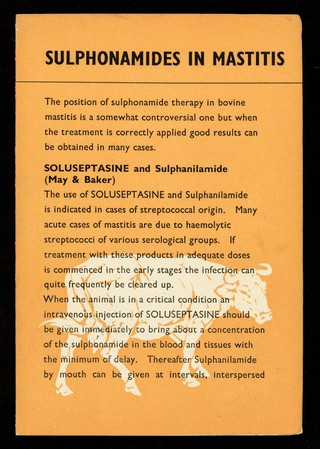 Sulphonamides in mastitis / Pharmaceutical Specialities (May & Baker) Limited.