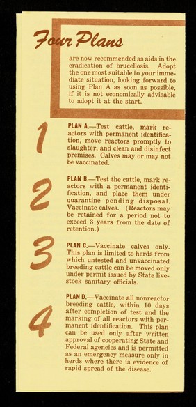 Wipe out brucellosis : cut.. lifestock losses : stop.. human infection / Animal Disease Eradication Branch [of the] Agricultural Research Service.