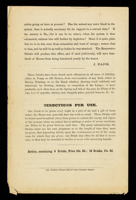 Remarks on Major's influenza drinks / [J. Major].