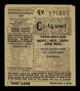 Feeding stuffs (rationing) order, 1949 / Ministry of Agriculture and Fisheries, Dept. of Agriculture for Scotland, Ministry of Food.